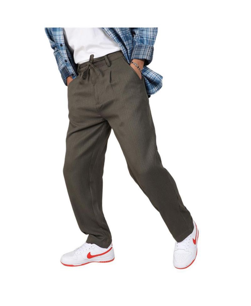 Men's Pleated Drawstring Trousers