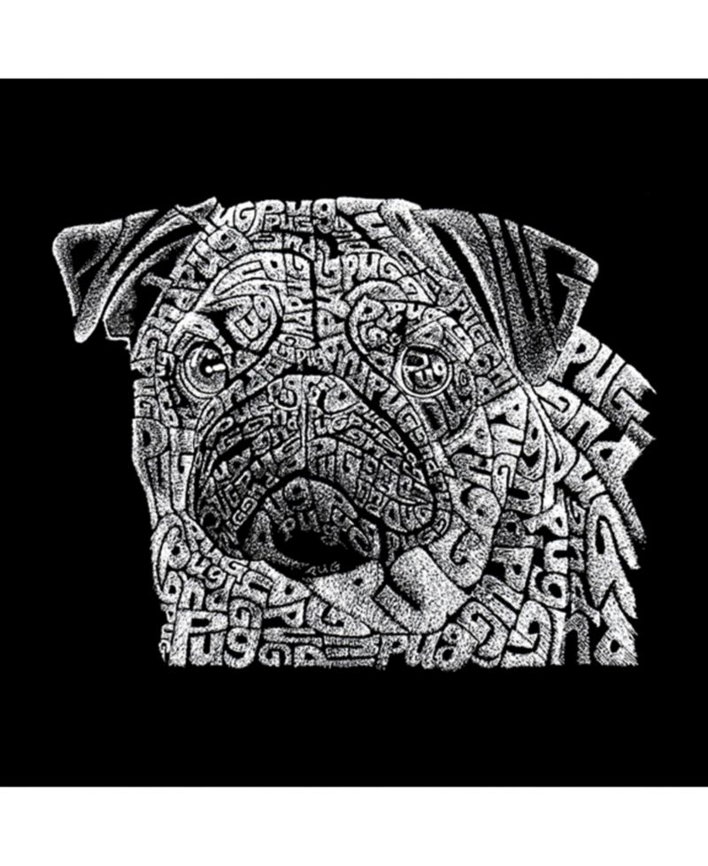Men's Cotton/Poly Blend Word Art T-Shirt - Pug Face