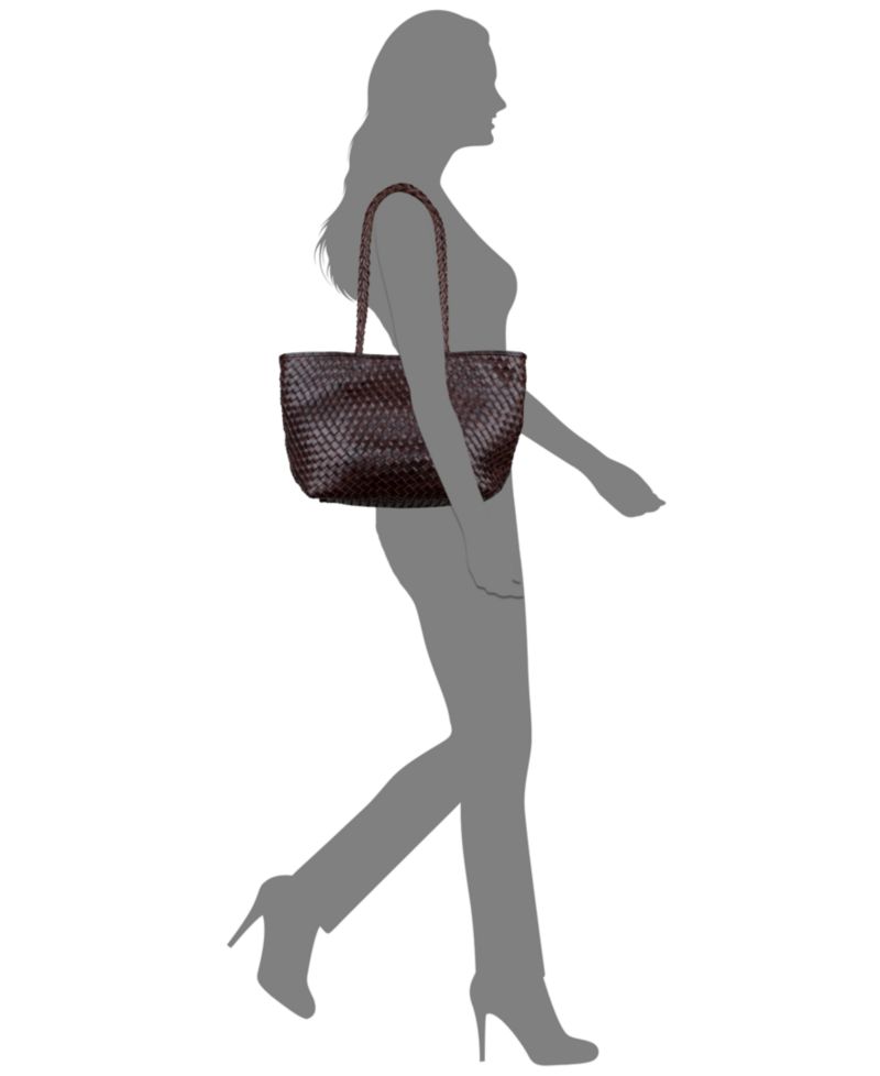 Olivia Large Woven Leather Tote Handbag
