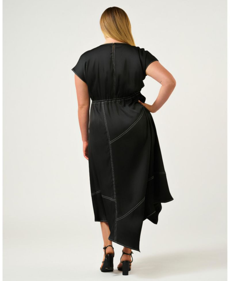 Women's Josephine Contrast Stitch Handkerchief Midi Dress