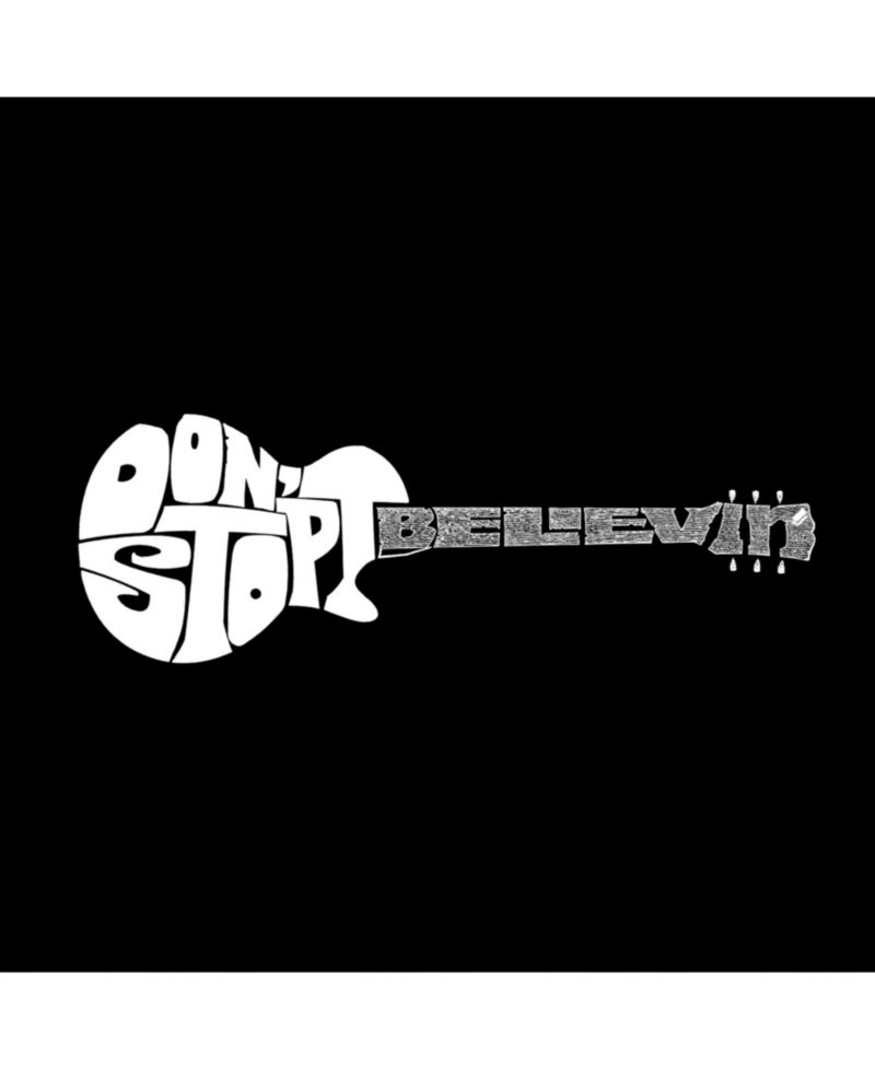 Men's Cotton/Poly Blend Word Art T-Shirt - Don't Stop Believin' Guitar