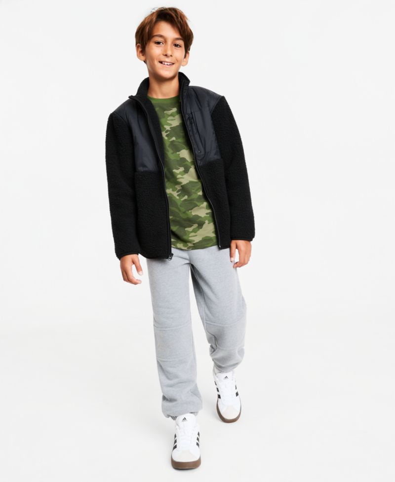 Boys' 4-20 Faux Sherpa Long-Sleeve Jacket