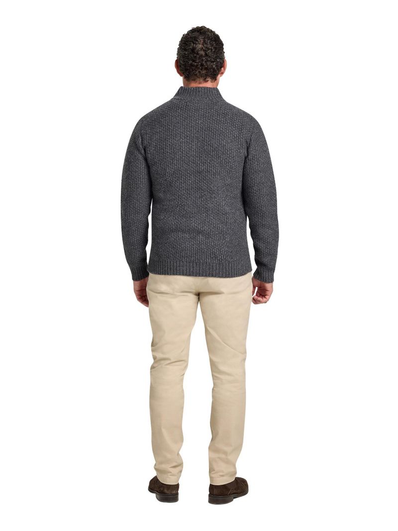 Men's Quarter-Zip Chunky-Textured Relaxed-Fit Sweater