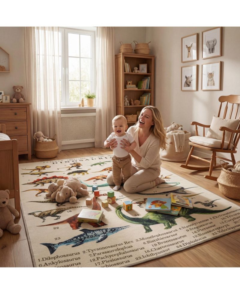 Dinosaur Pattern Play Mat, 78.7" x 59.1"