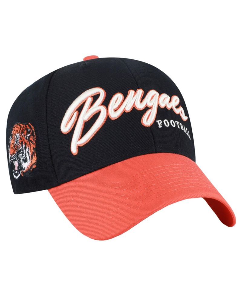 Men's '47 Black Cincinnati Bengals Throwback MVP Adjustable Hat