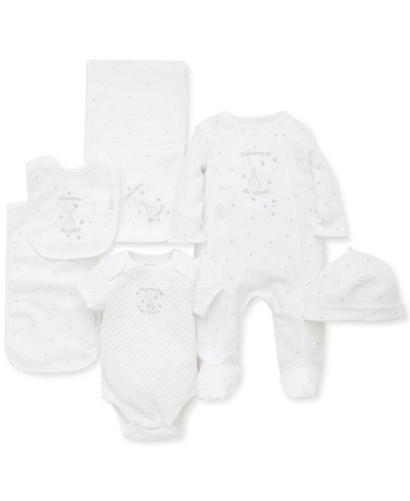 Baby Boys or Baby Girls Welcome To The World Cotton Gift Set, 6 Piece Set