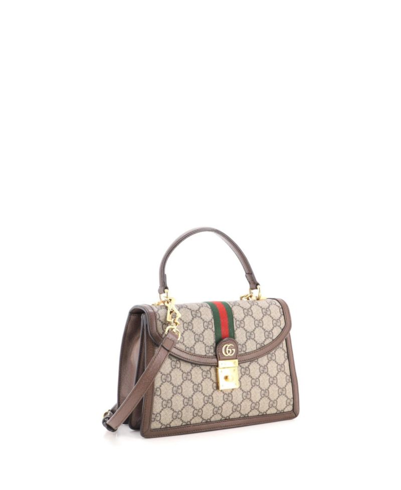 Small Ophidia Flap Top Handle Bag GG Coated Canvas