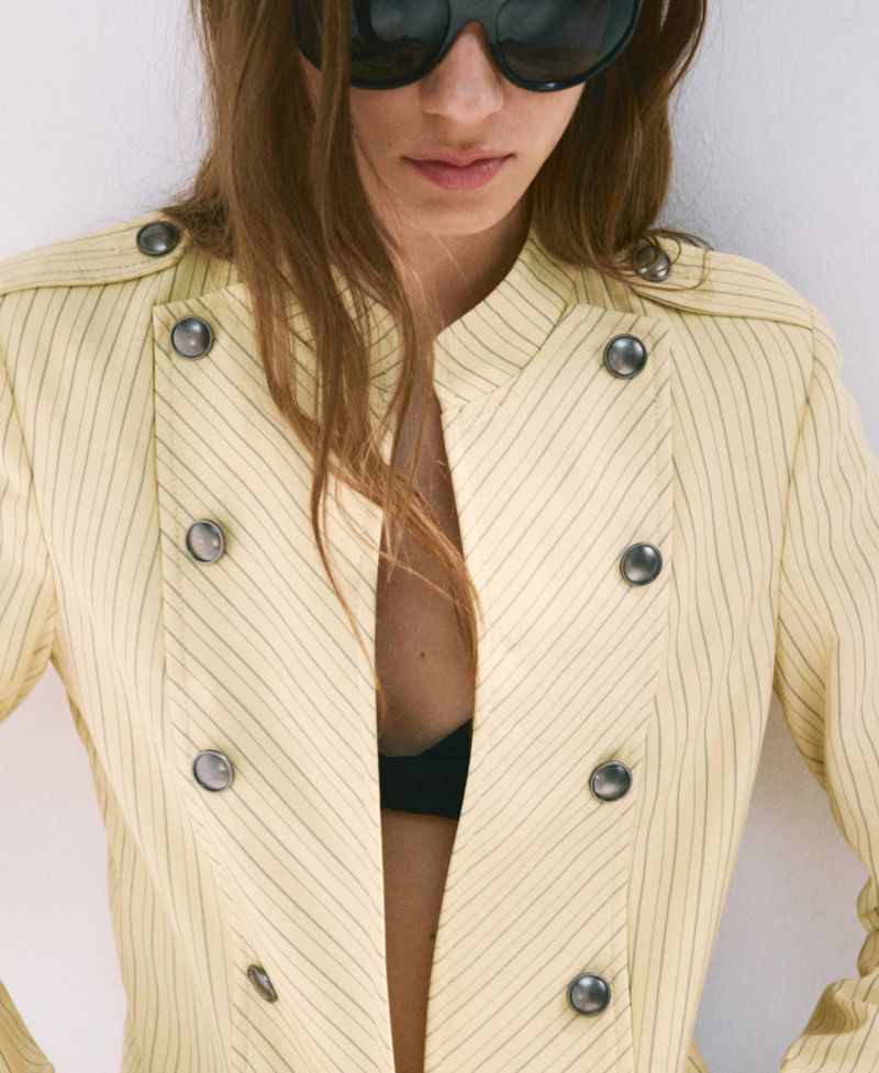 Women's Buttons Pinstripe Jacket