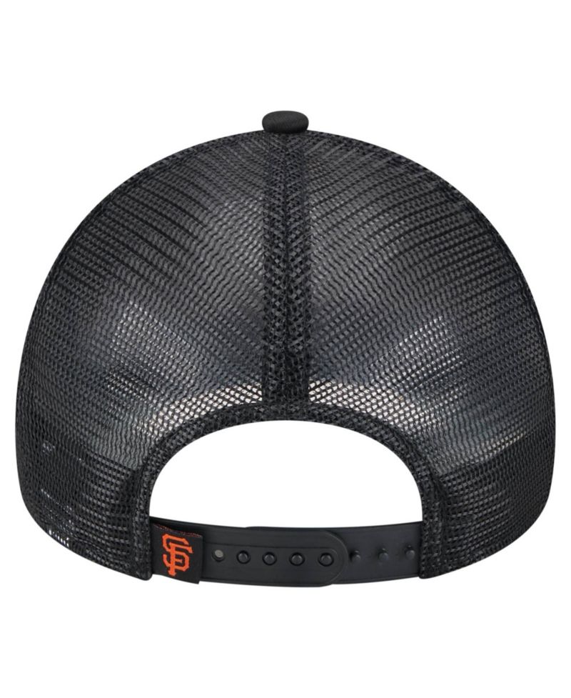 Men's Black San Francisco Giants Distressed 9FORTY A-Frame Adjustable Trucker Hat