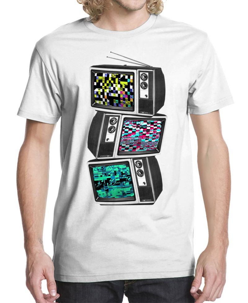 Men's Glitched TV Graphic T-shirt