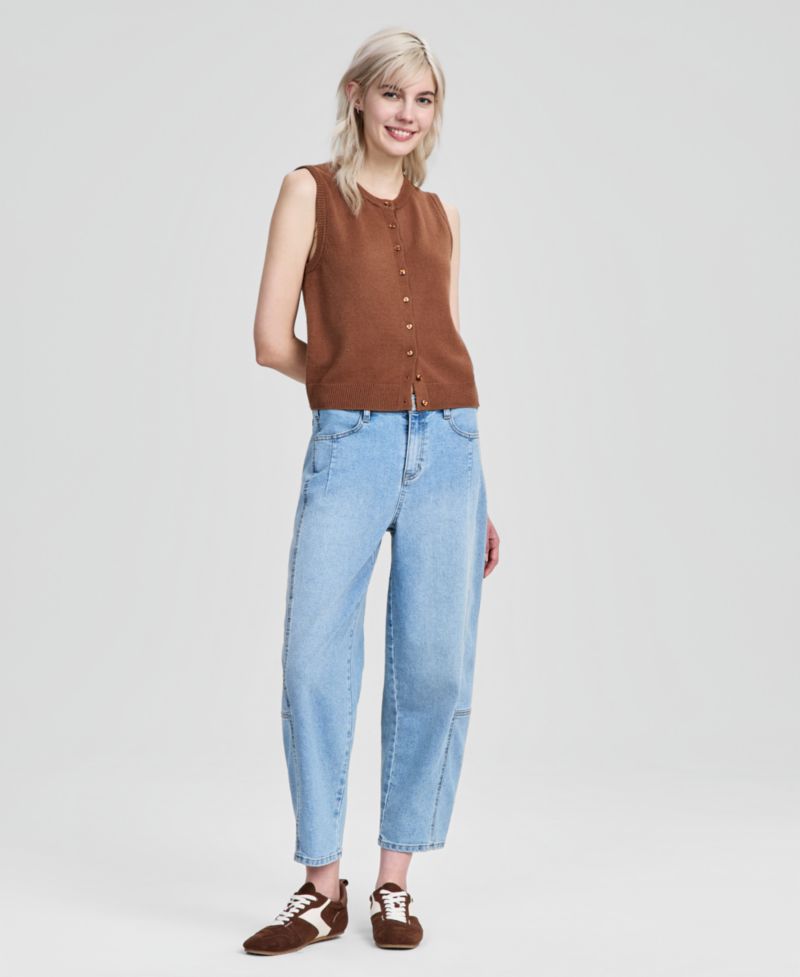 Women's Button-Front Crewneck Vest