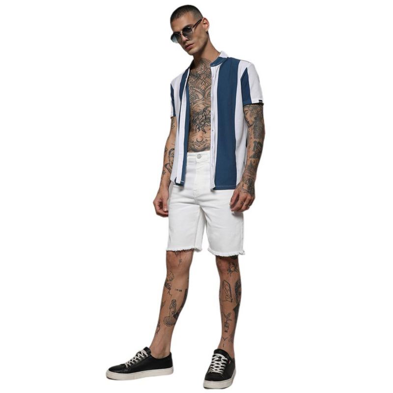 Men's Blue & White Candy Striped Shirt