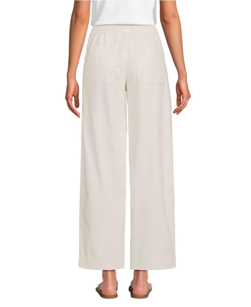 Women's Herringbone Chino High Rise Relaxed Straight Drawstring Ankle Pants