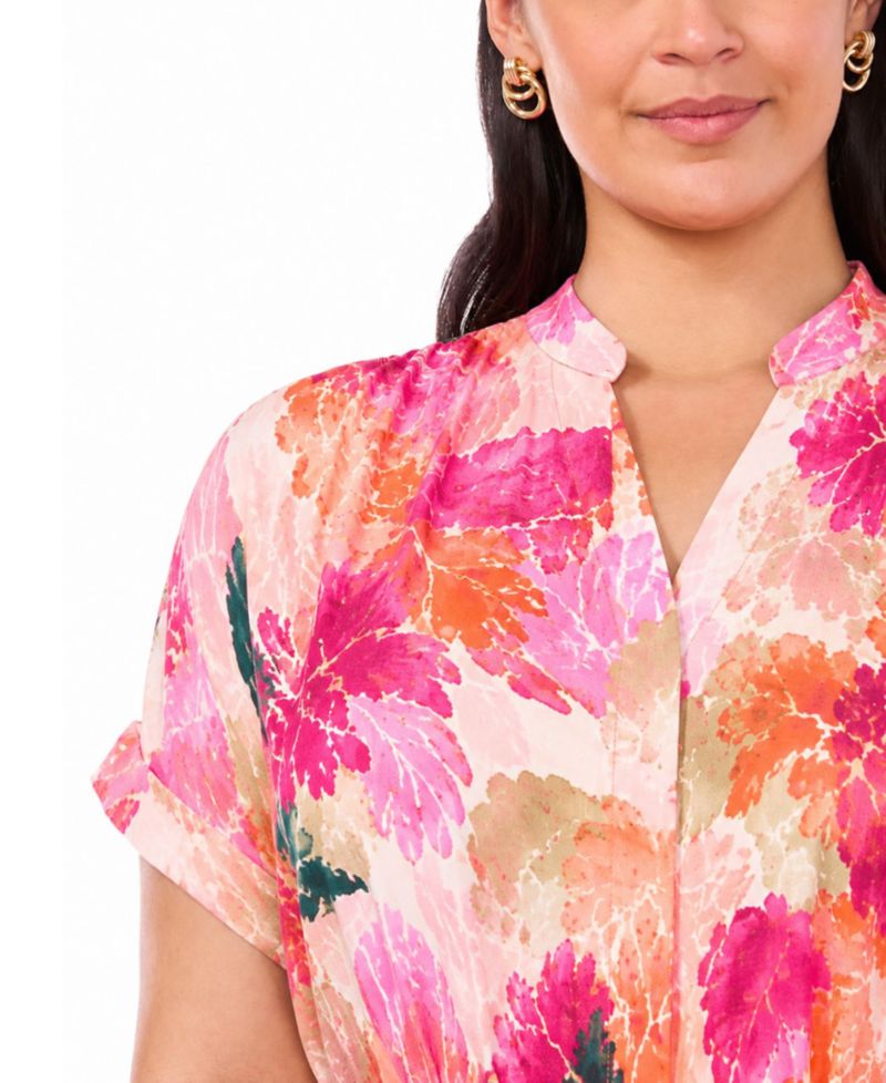 Plus Size Split Crewneck Midi Dress