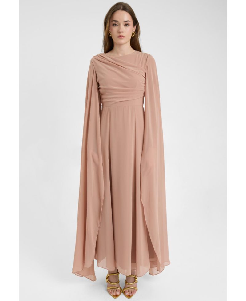 Women's Modest Chiffon Dress Maxi With Wrap Style Top