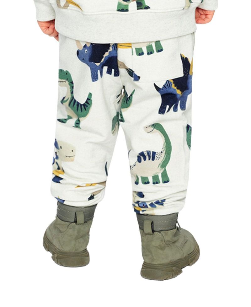 Little and Big Boy (7-6) Fleece Sweatpants Dinosaur Print