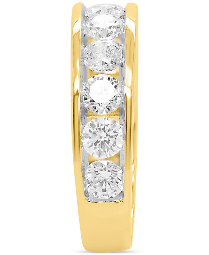 Lab Grown Diamond Channel Set Band (2 ct. t.w.) in Sterling Silver or 14K Gold-Plated Sterling Silver