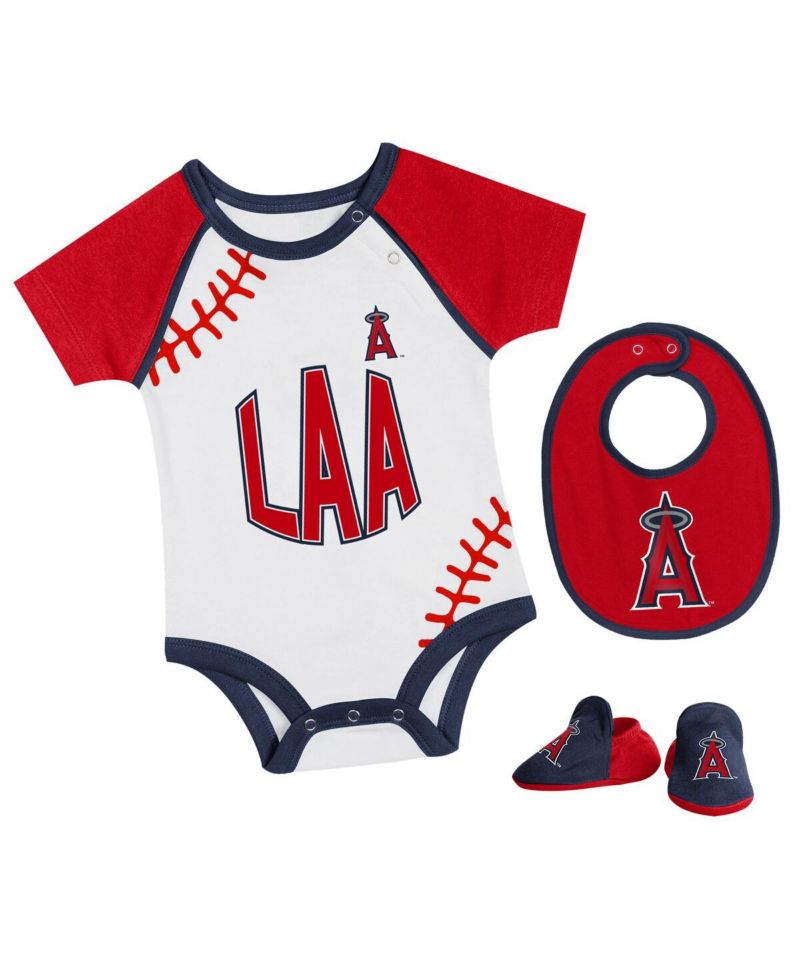 Baby Boys and Girls 2-Pieace Los Angeles Angels Tied Up Bodysuit and Bib Bootie Set