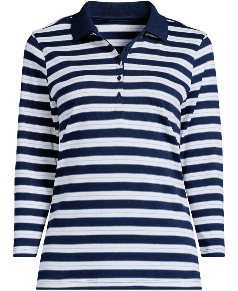 Women's 3/4 Sleeve Supima Cotton Polo Shirt