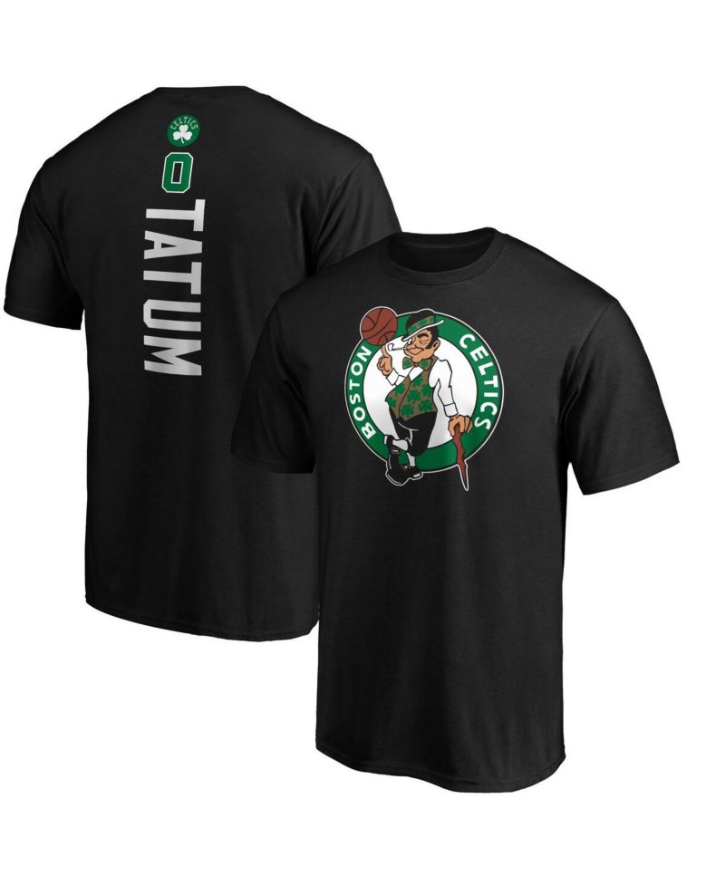 Men's Jayson Tatum Black Boston Celtics Team Playmaker Name and Number T-shirt