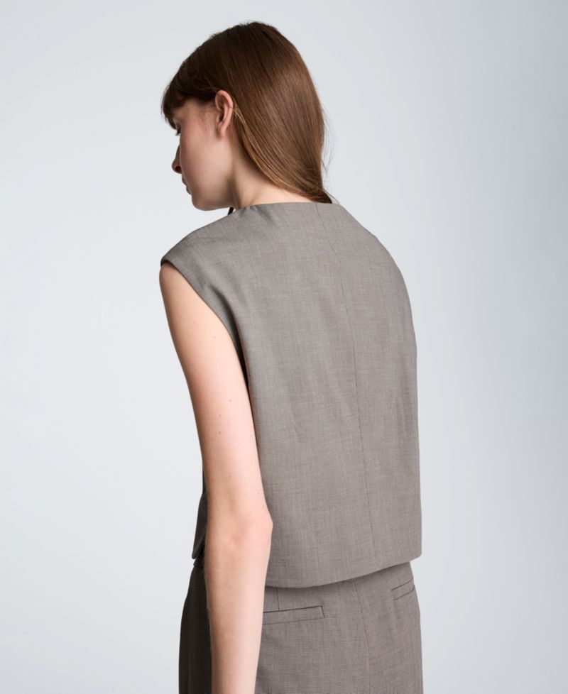 Women's Cropped Four Button Vest