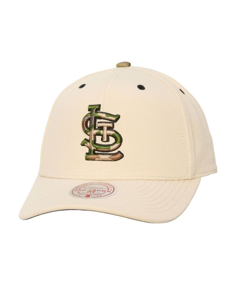 Men's and Women's Cream St. Louis Cardinals Camo Logo Pro Crown Snapback Hat