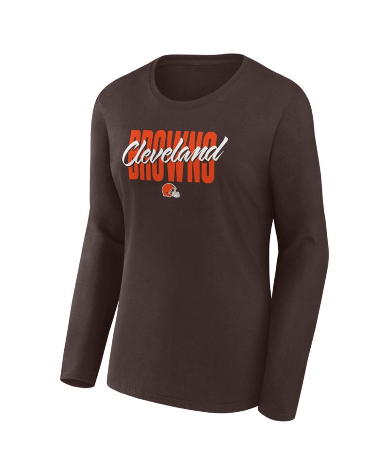 Women's Cleveland Browns Grip Long-Sleeve Graphic T-Shirt