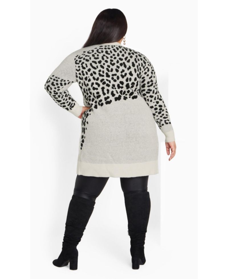 Women's Plus Size Lena Leopard Cardigan
