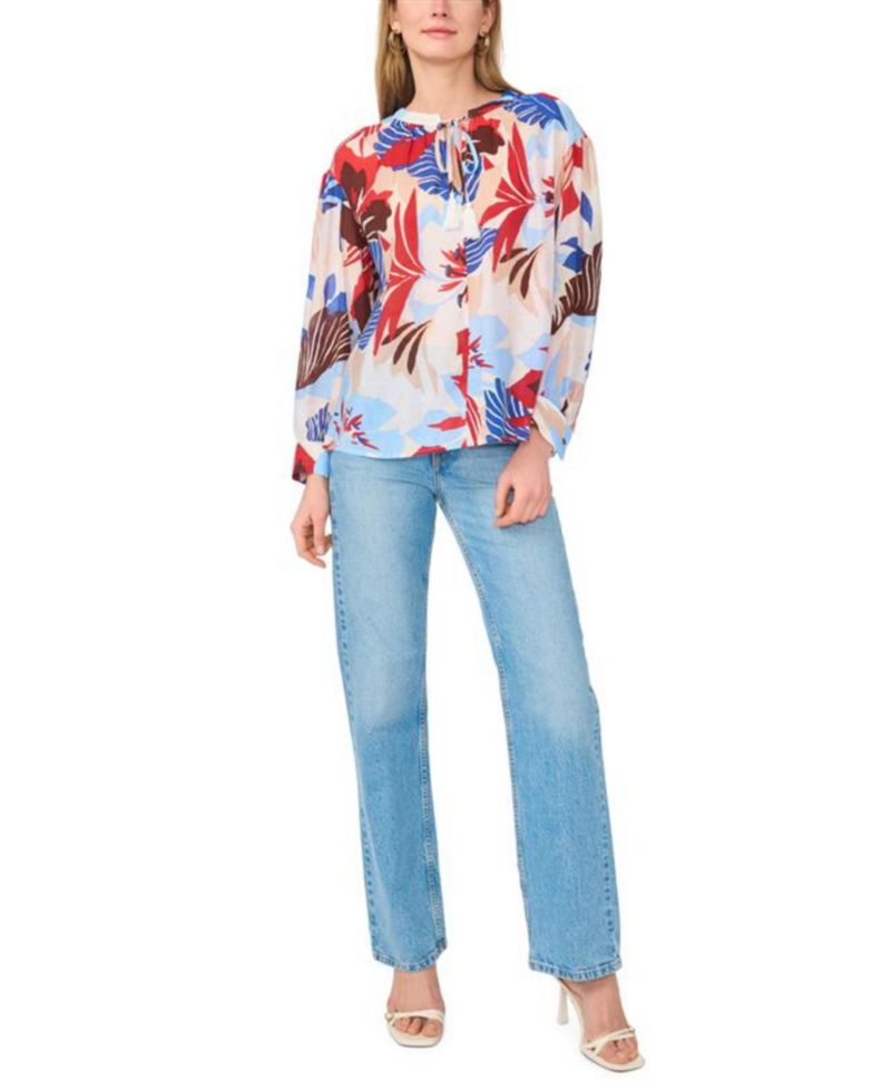 Women's V-Neck Long-Sleeve Blouse
