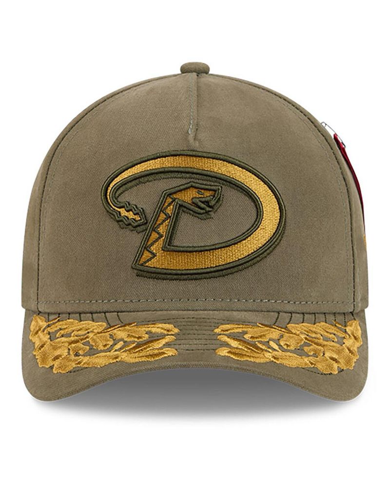 Men's Olive Arizona Diamondbacks A-Frame 9FORTY Adjustable Hat