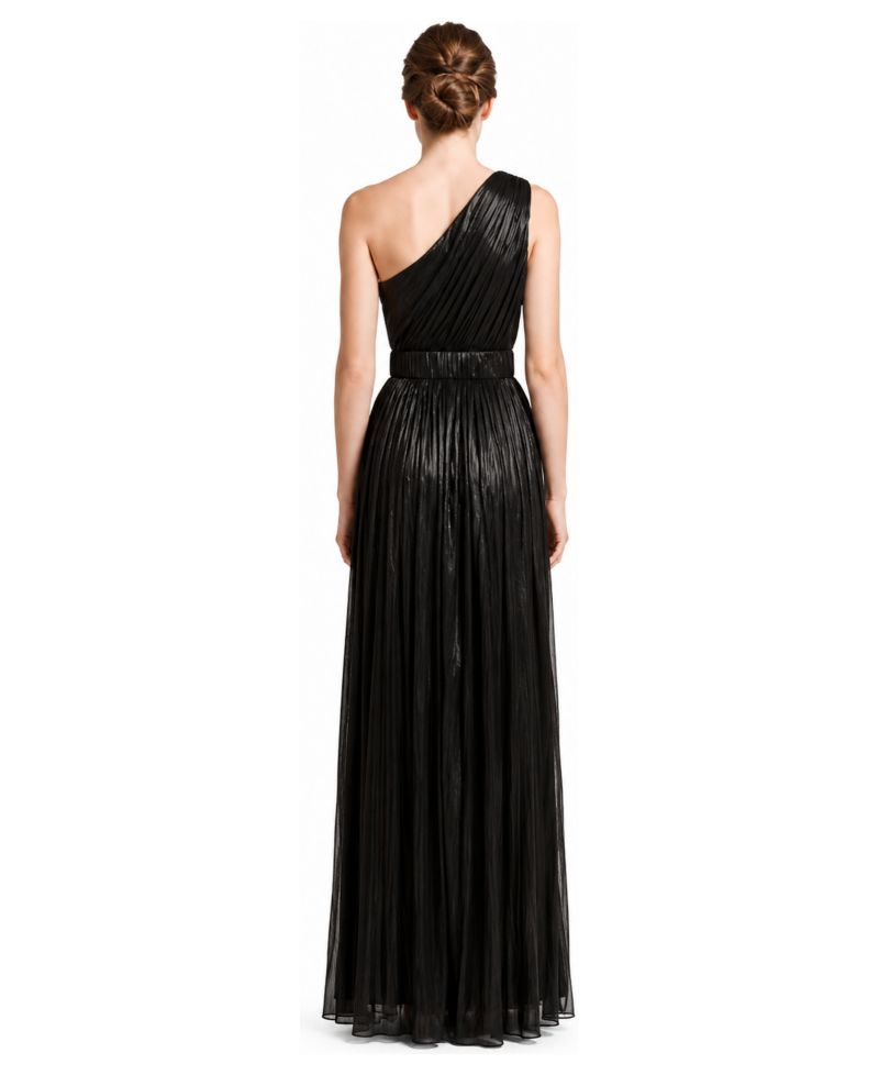 Plus Size One Shoulder Metallic Dress