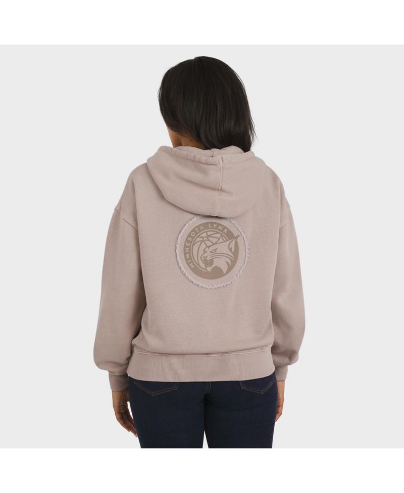 Women's Tan Minnesota Lynx Washed Pullover Crew Neck Hoodie