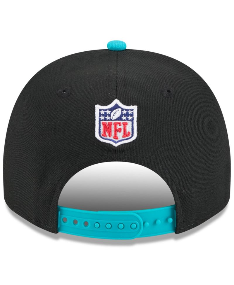 Men's Black/Aqua Miami Dolphins 2025 NFL Draft A-Frame 9FIFTY Snapback Hat