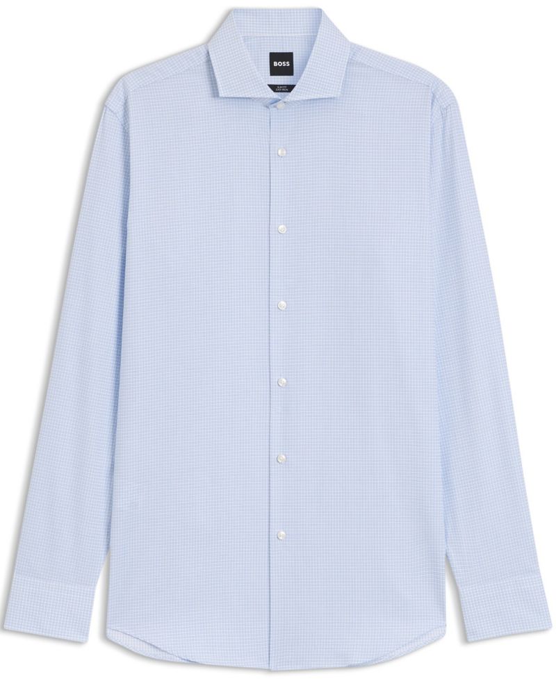 Men's Easy-Iron Cotton Twill Slim-Fit Dress Shirt