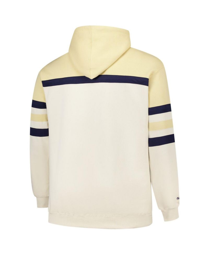 Men's Cream Michigan Wolverines Big & Tall Head Coach Pullover Hoodie