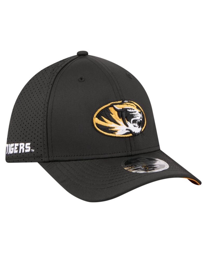 Men's Black Missouri Tigers 39THIRTY M-Crown Stretch Hat