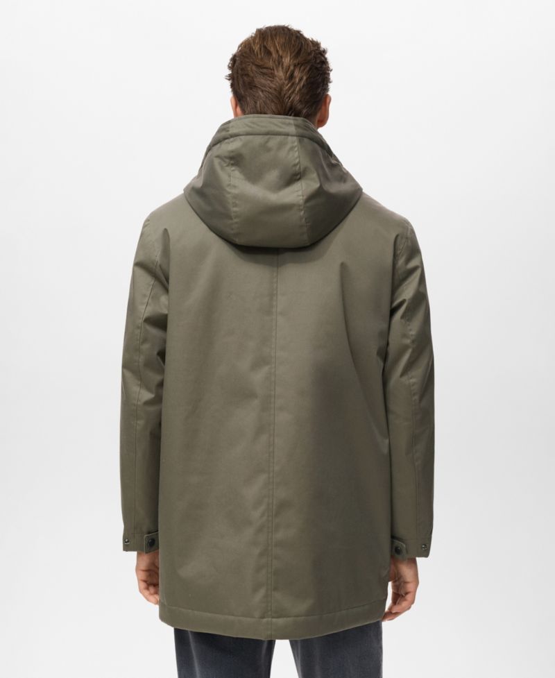 Men's Water-Repellent Hood Quilted Parka