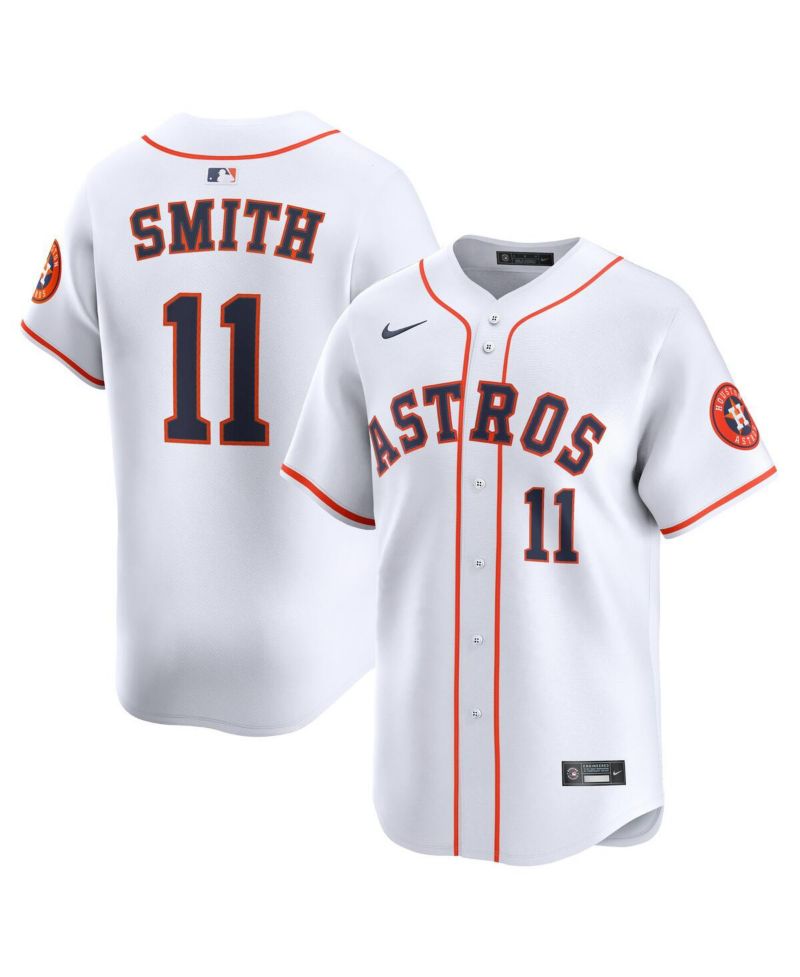 Men's Cam Smith 11 White Houston Astros Home Limited Player Jersey