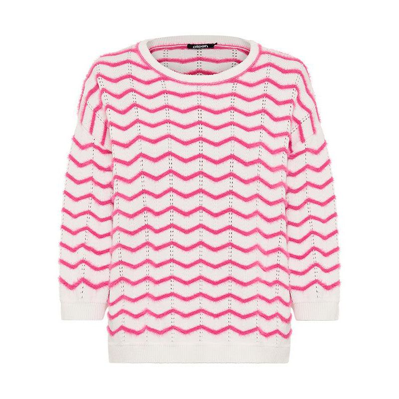Women's Chevron Eyelash Knit Sweater