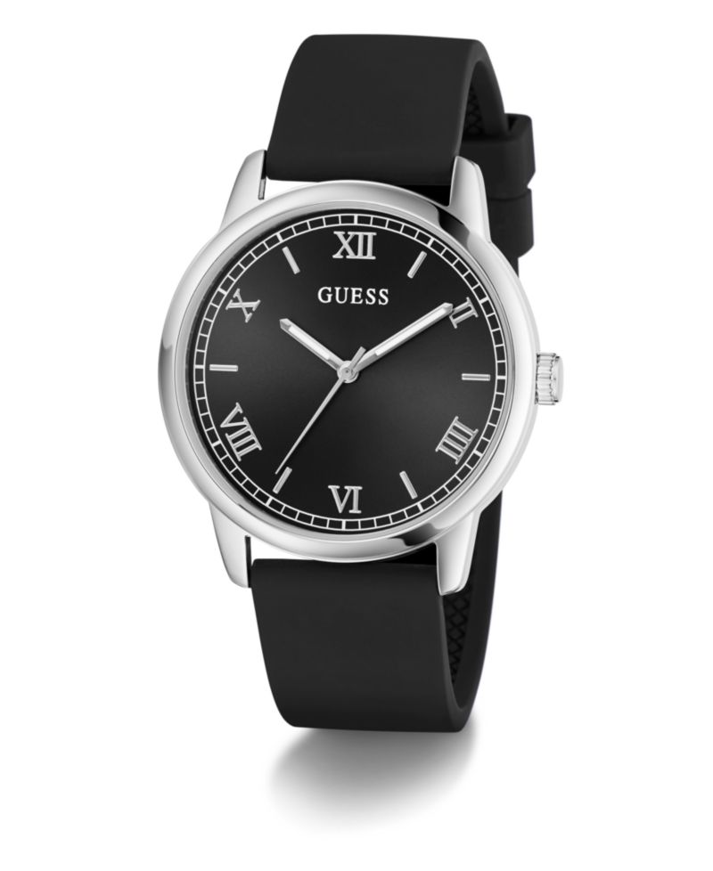 Men's Quartz Black Silicone Watch 40mm