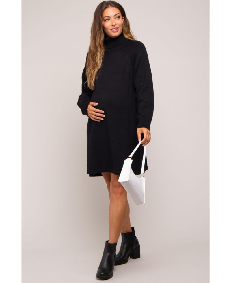 Women's Turtleneck Long Sleeve Sweater Dress