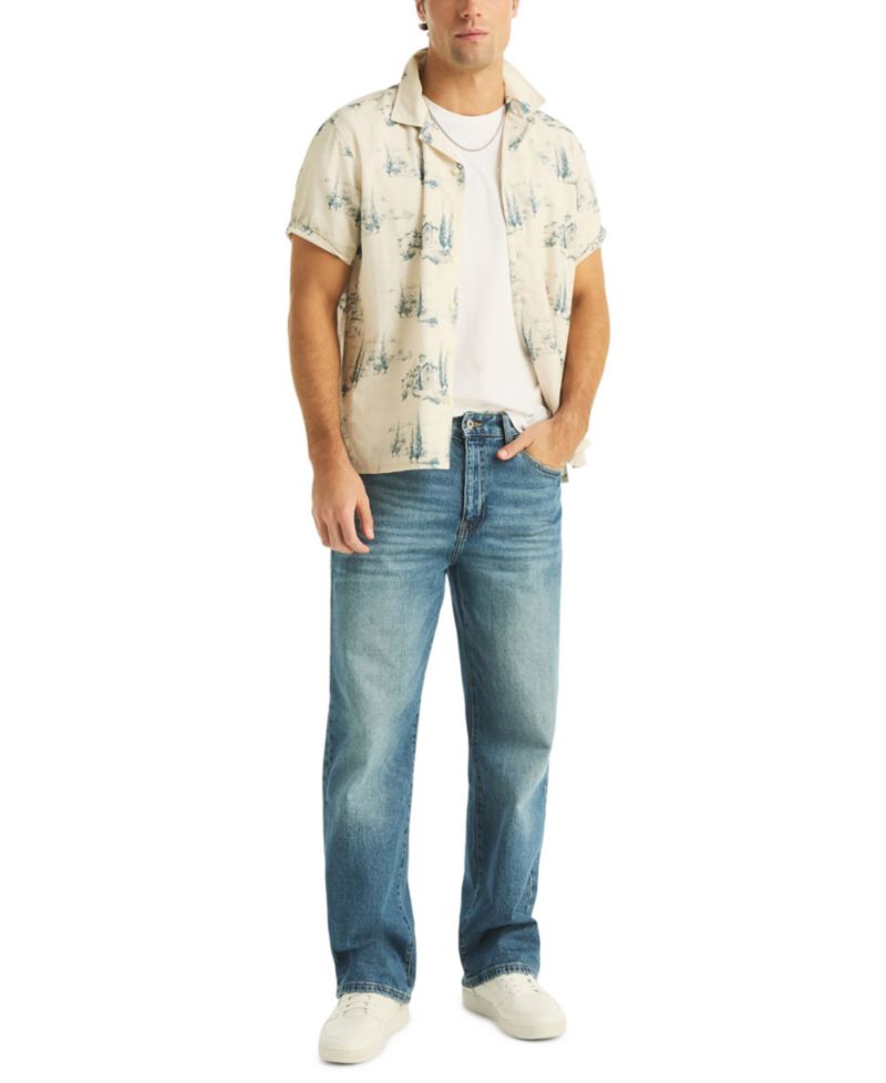 Men's Scenic Print Camp Collar Shirt