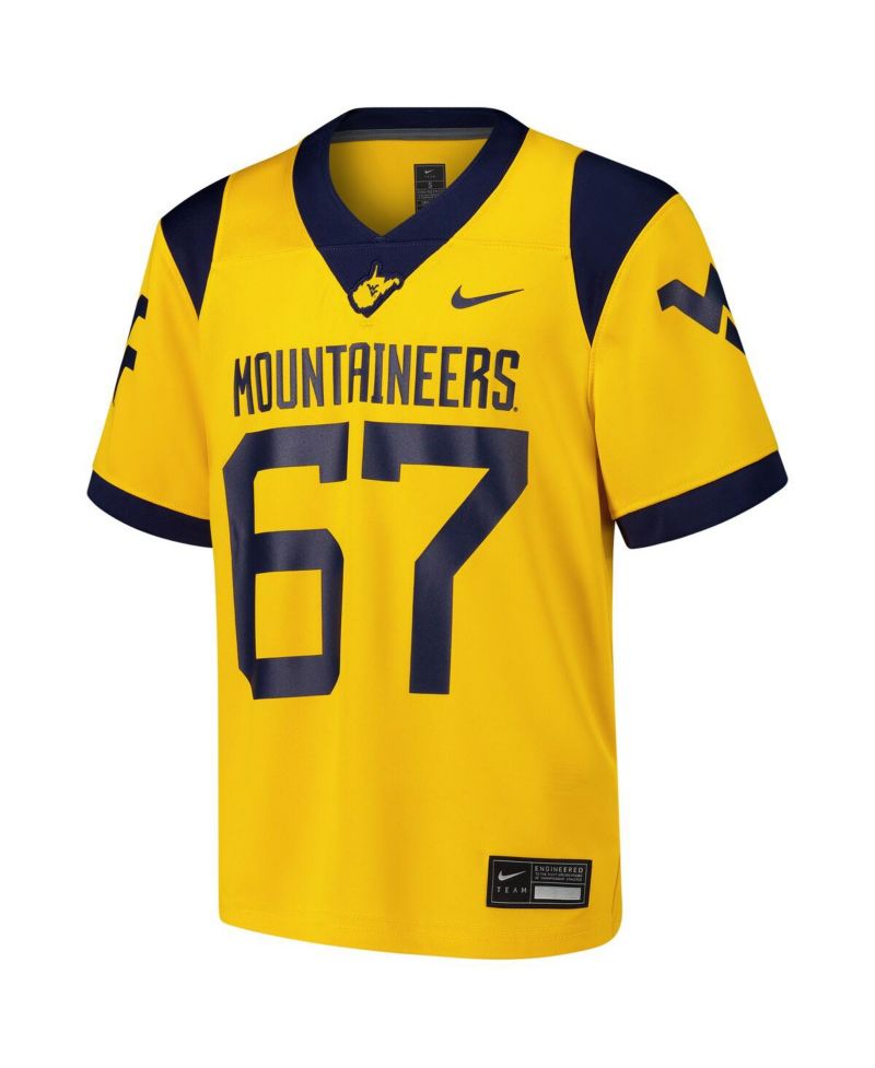 Big Boys and Girls 67 Gold West Virginia Mountaineers Alternate Game Jersey