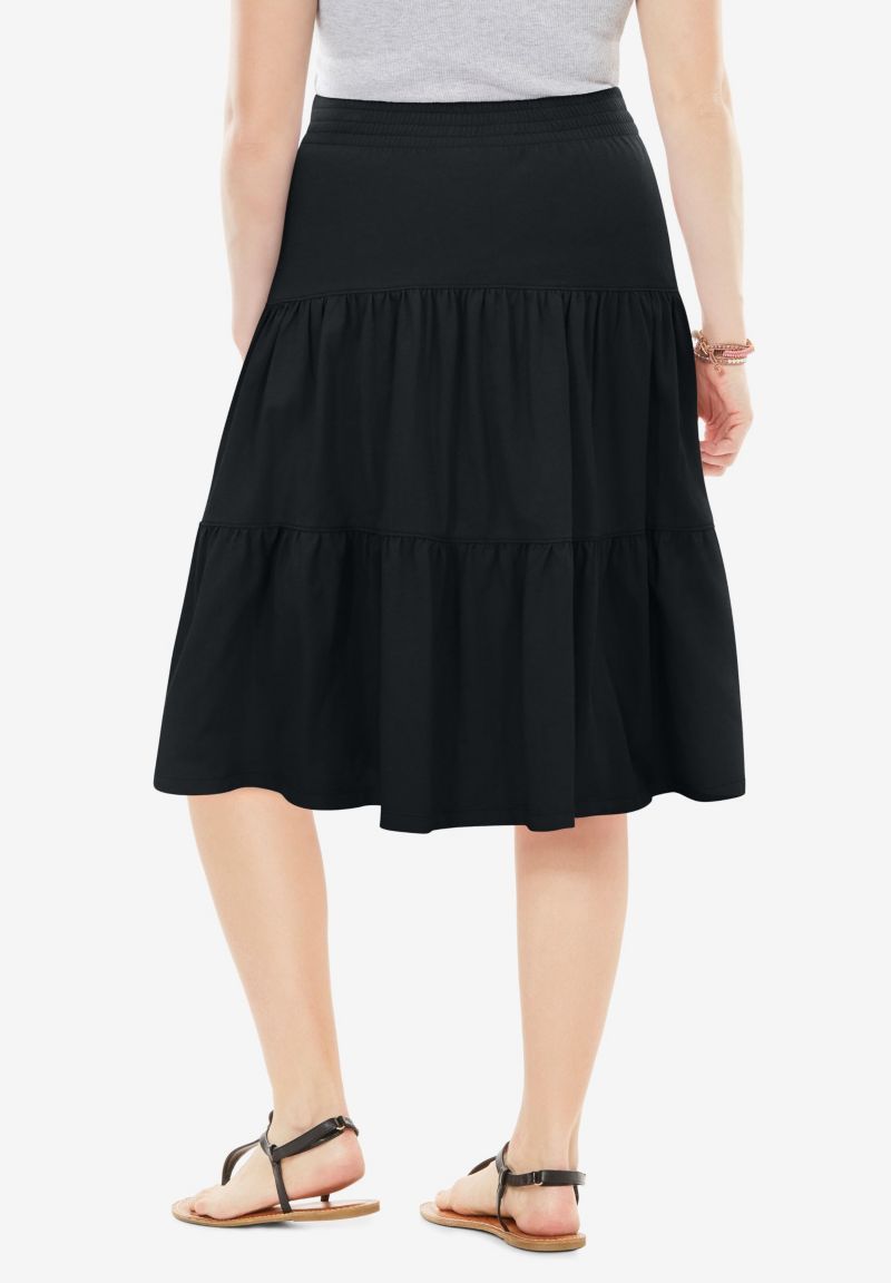Women's Within Elastic-Waist Knit Tiered Skirt
