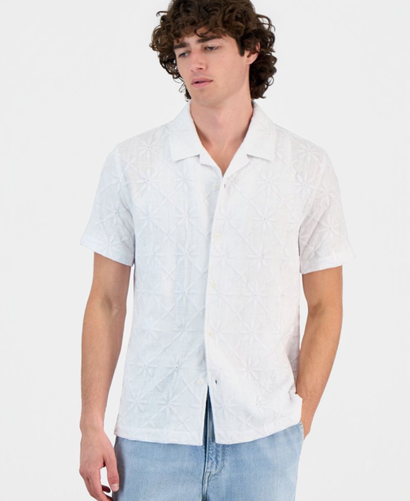 Men's Mosley Woven Eyelet Short-Sleeve Shirt