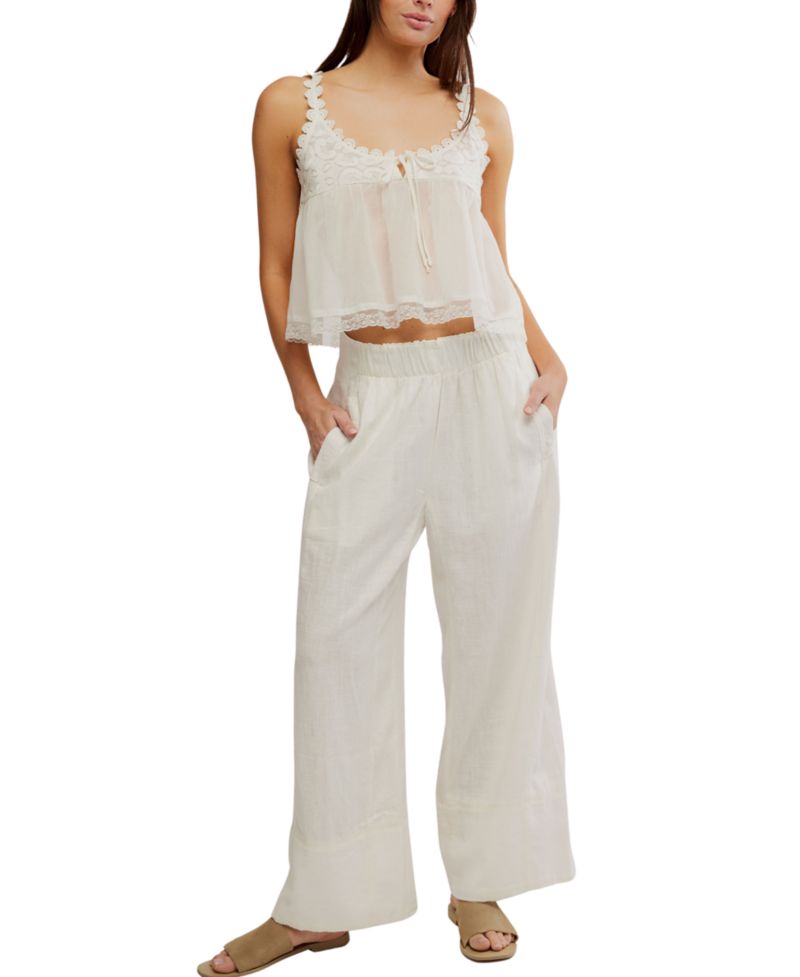 Women's Mid-Rise Wide-Leg Pants