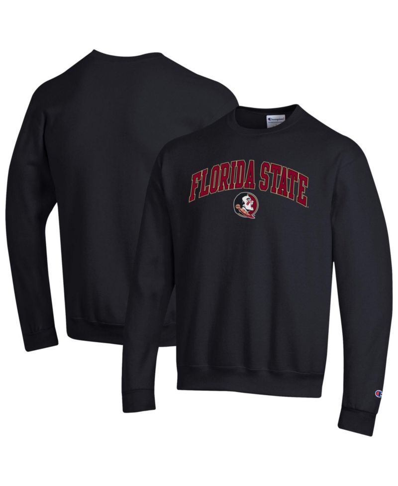 Men's Black Florida State Seminoles Arch Over Logo Pullover Sweatshirt
