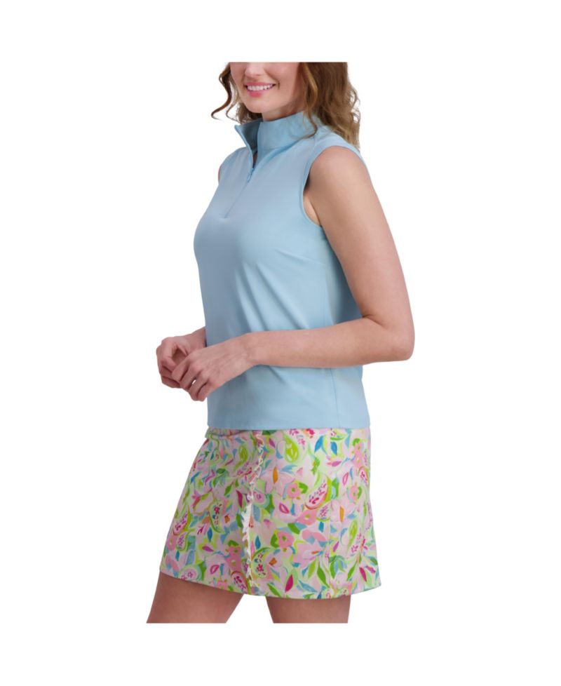 Women's MOCK NECK ZIP FRONT TOP