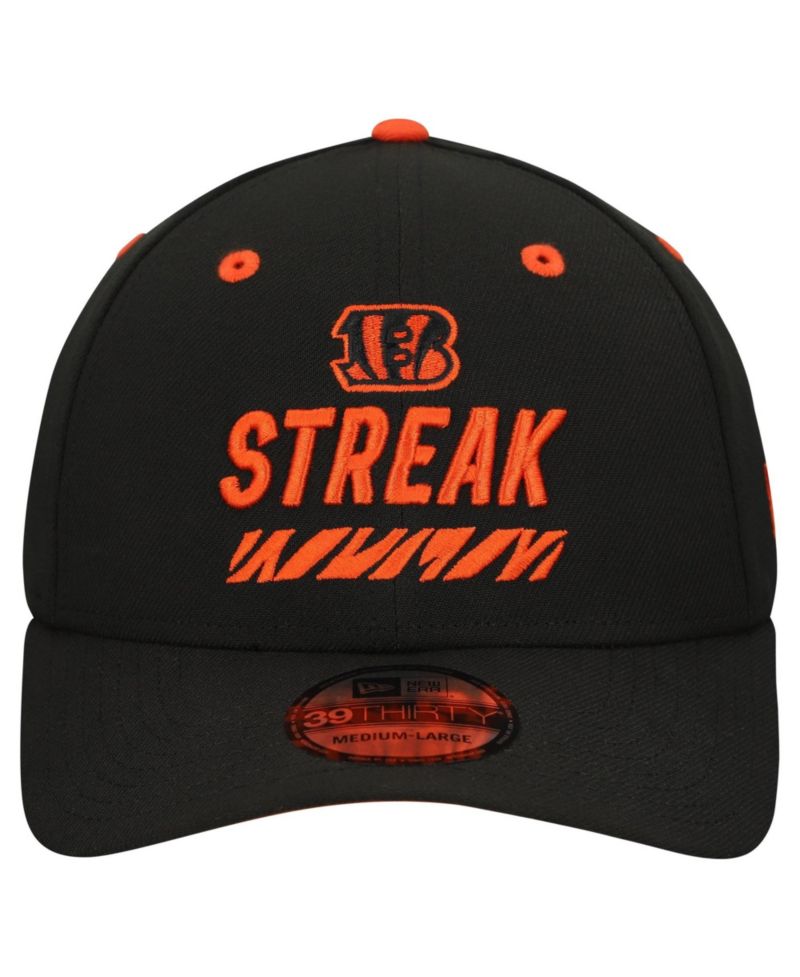 Men's Black Cincinnati Bengals STREAK Season Ticket Member 39THIRTY Flex Hat