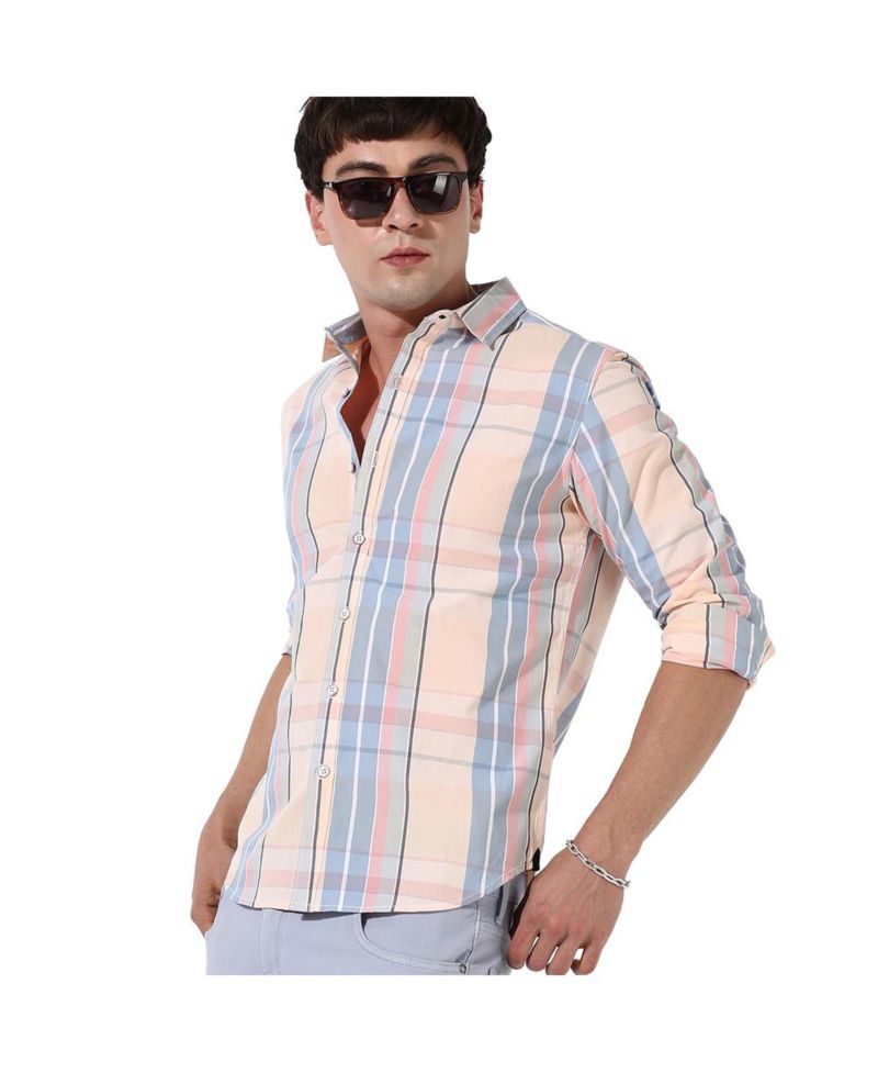 Men's Cotton Plaid Button Up Shirt